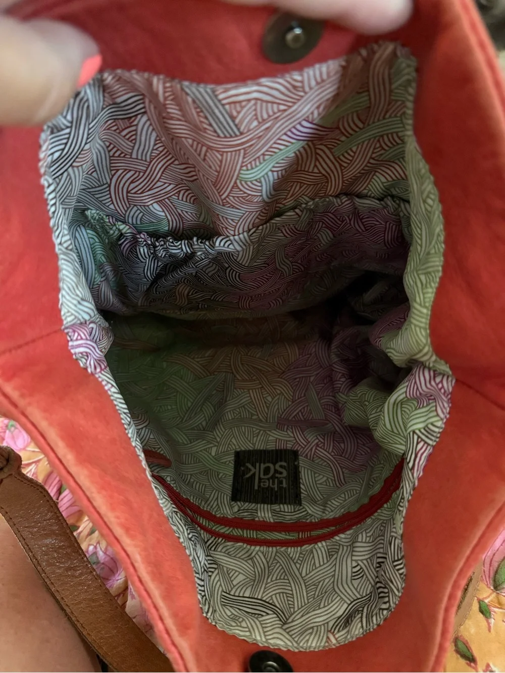 The Sak Ashland Leather Hobo Bag Cayenne/Salmon Color